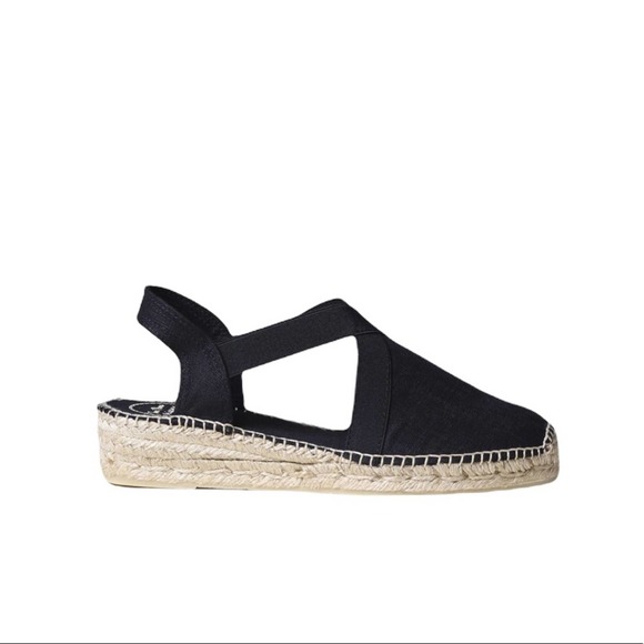 Toni Pons Shoes - TONY PONS Verdi-V Linen Wedge Espadrille Black 6